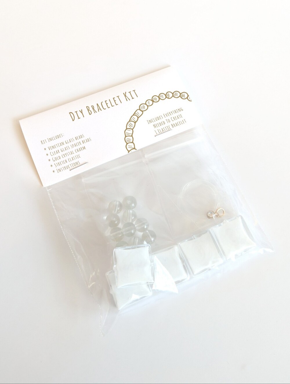 DIY Charm Beaded Bracelet Jewelry Making Kit - White